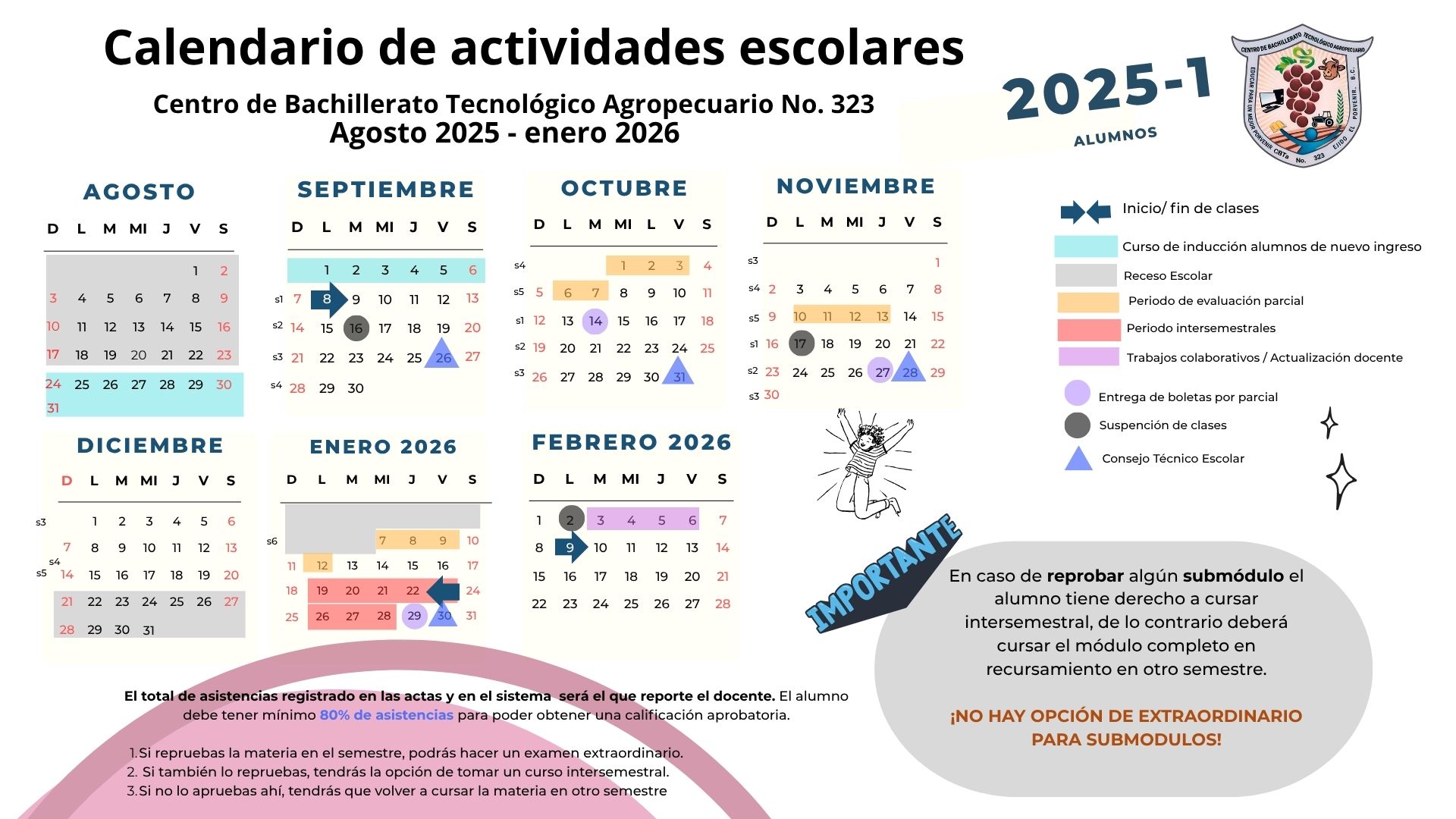 Calendario 2025-1 docentes