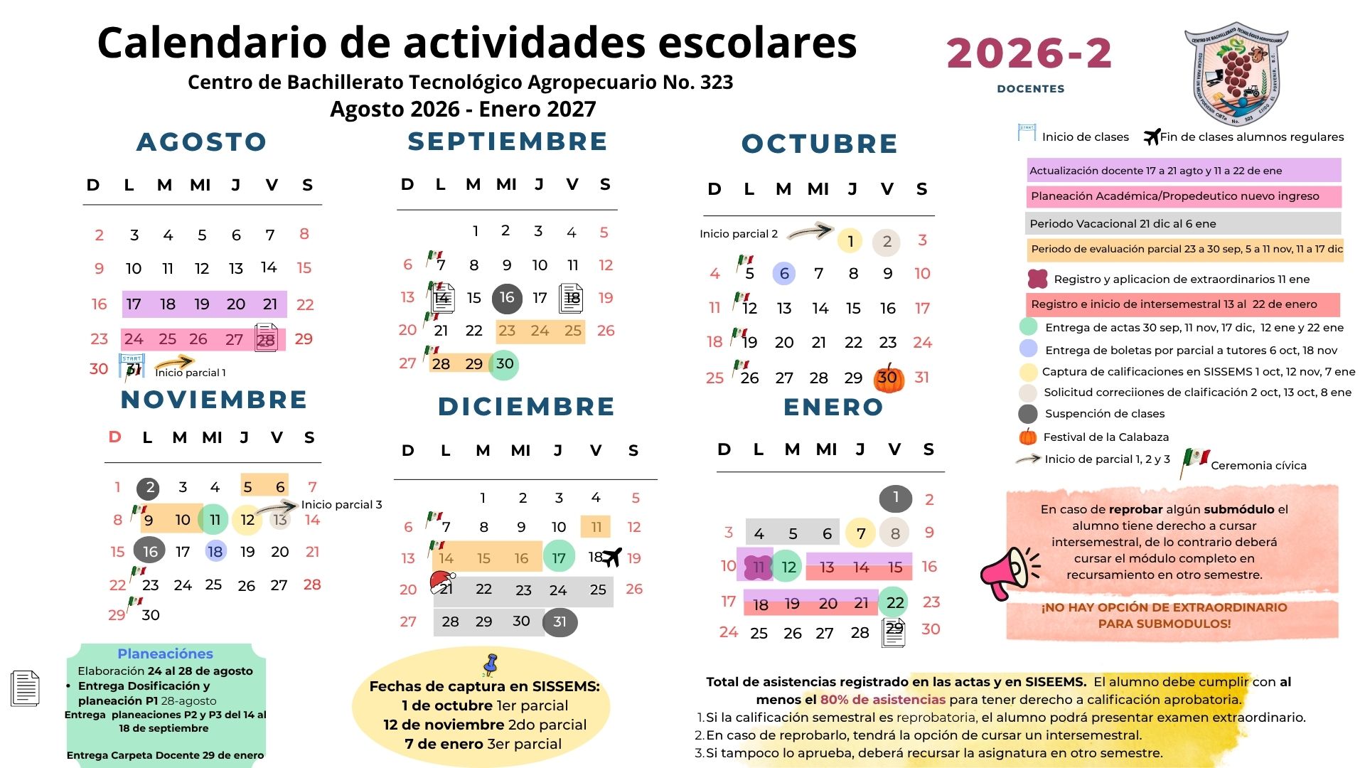 Calendario 2026-1 cbta 323
